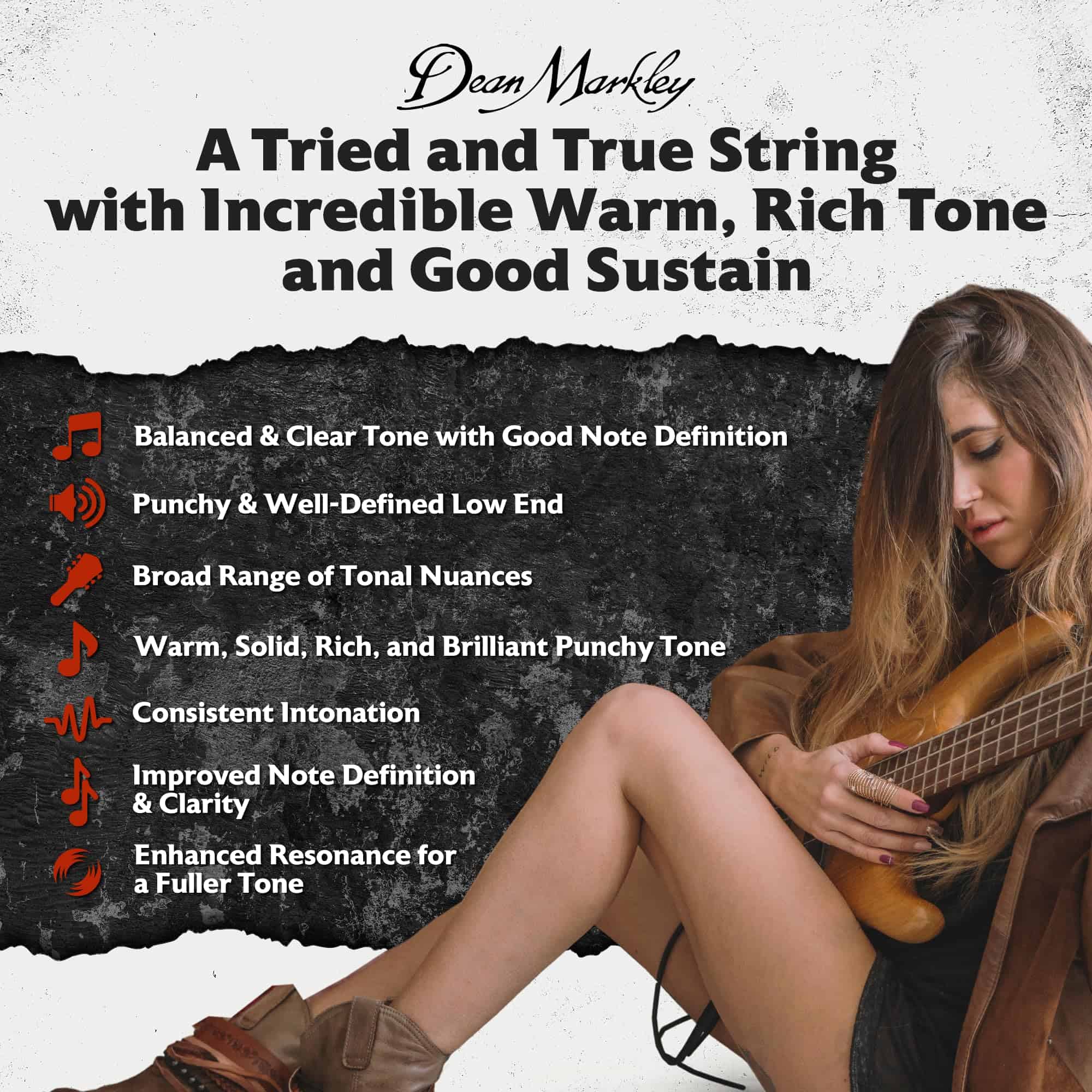 Cuerdas de bajo Dean Markley SR2000 de acero inoxidable de - Imagen 4