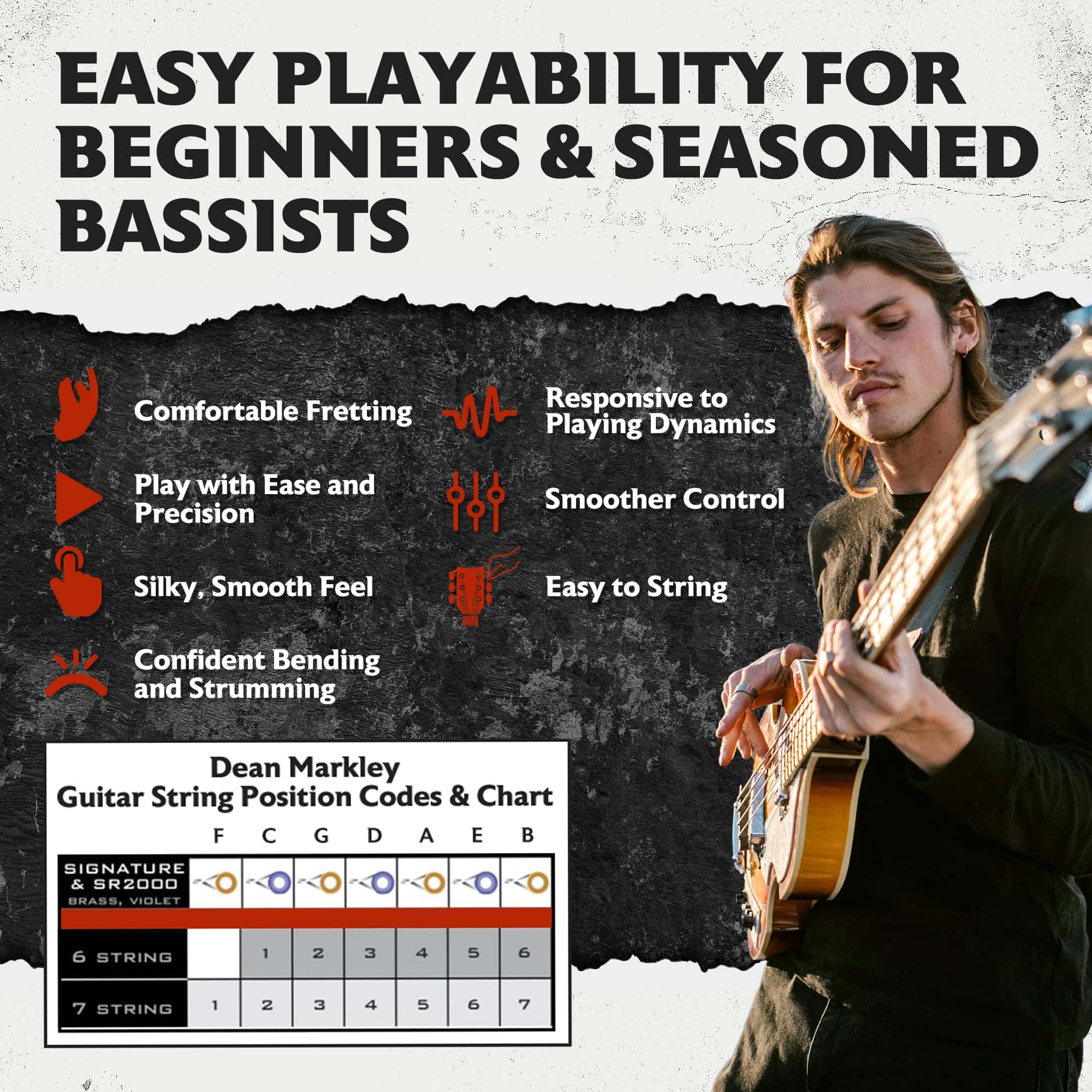 Cuerdas de bajo Dean Markley SR2000 de acero inoxidable de - Imagen 6