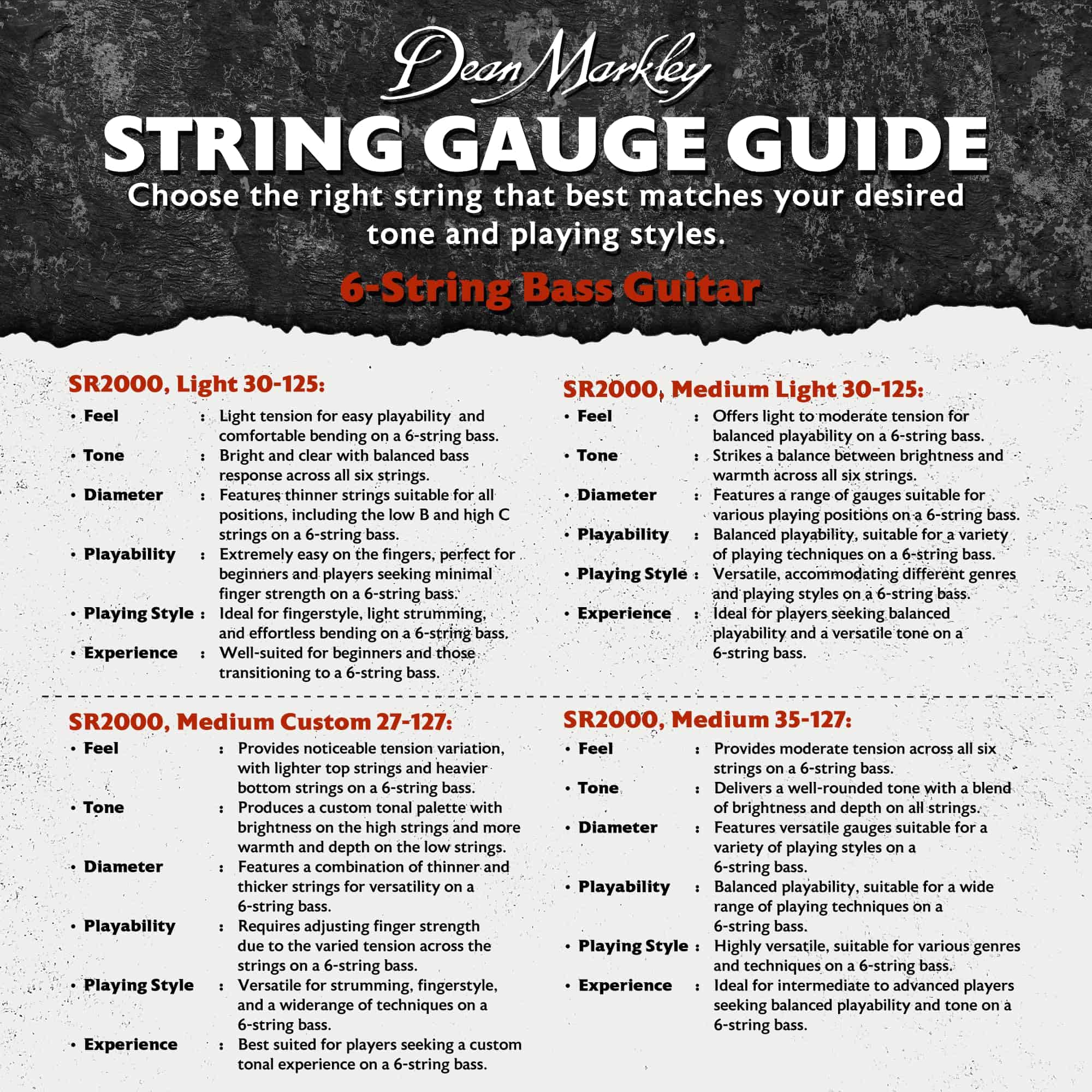 Cuerdas de bajo Dean Markley SR2000 de acero inoxidable de - Imagen 5