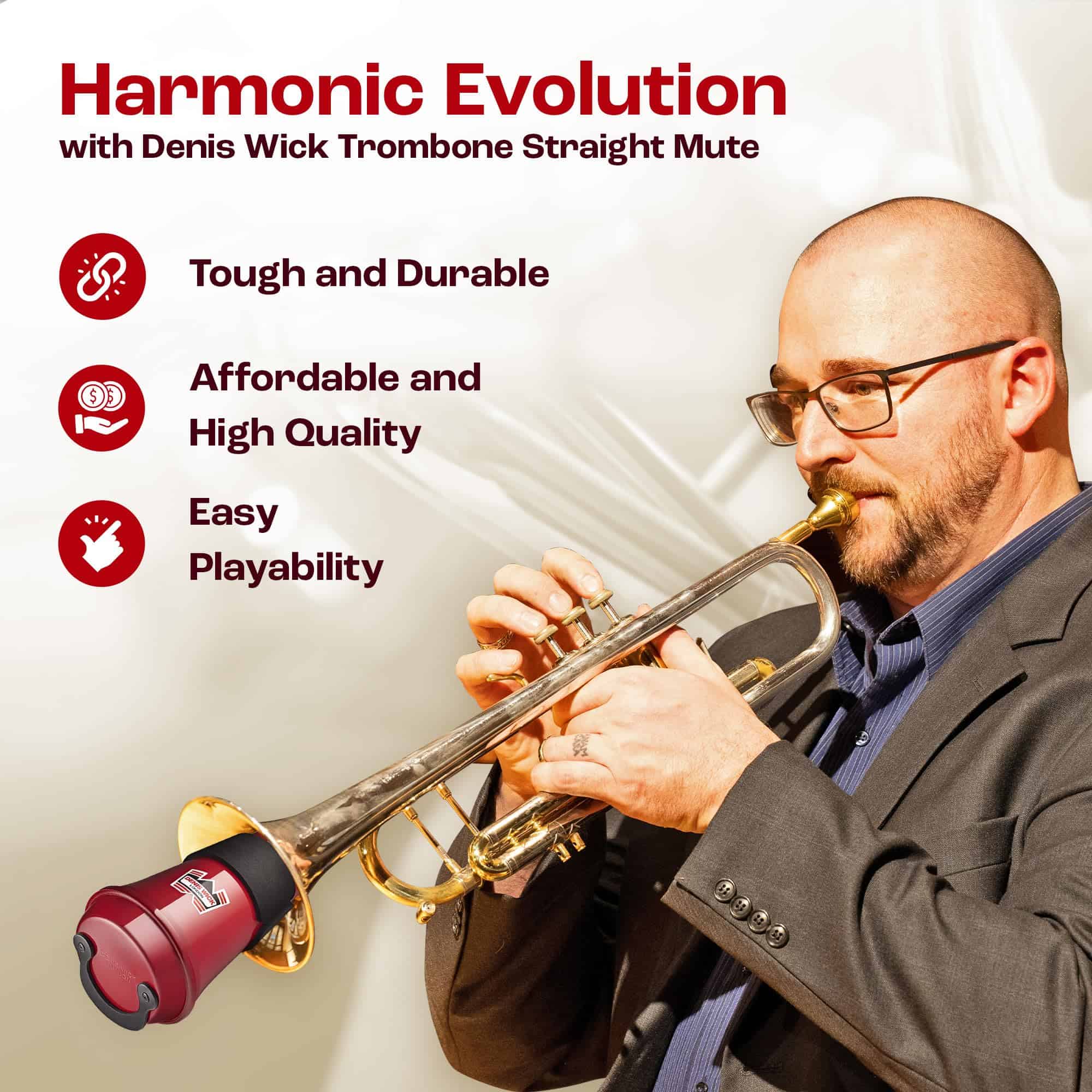 Denis Wick Sordina de Viaje de Aluminio Rojo para Eufonio - - Imagen 6