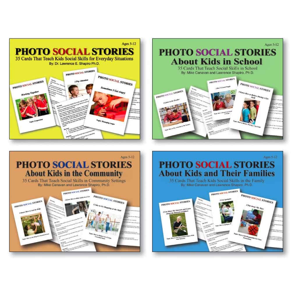 Set de 4 Tarjetas de Cuentos Sociales con Fotos de