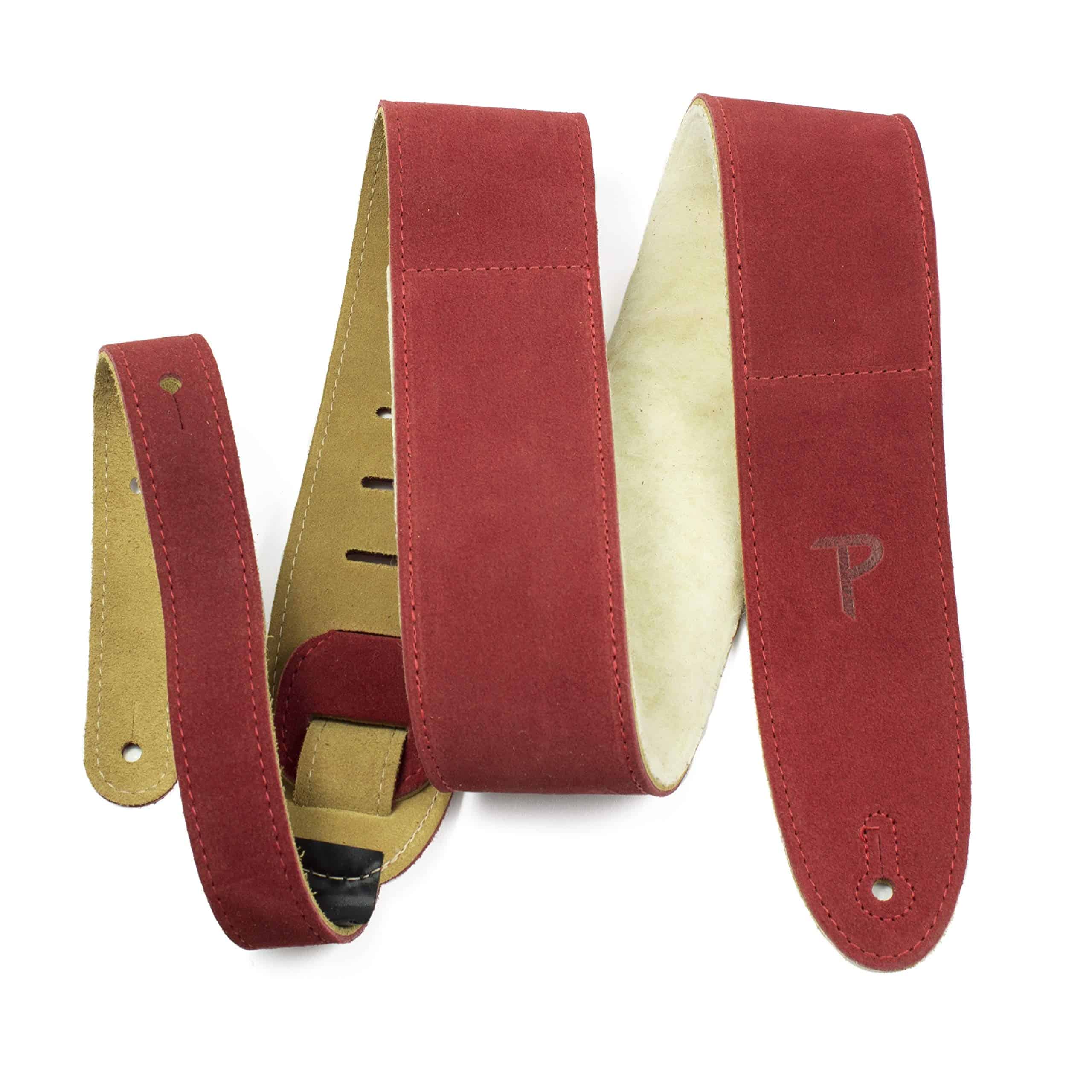 Correa de Guitarra de Gamuza Perri's Leathers con -Rojo