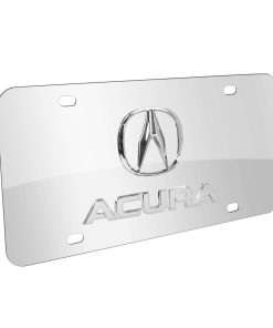 Placa de matrícula de acero cromado con logo y emblema 3D