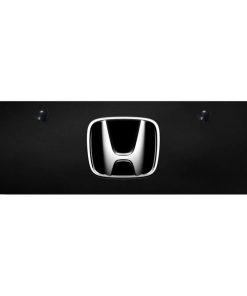 Placa de metal negra de medio tamaño con logo 3D de Honda,