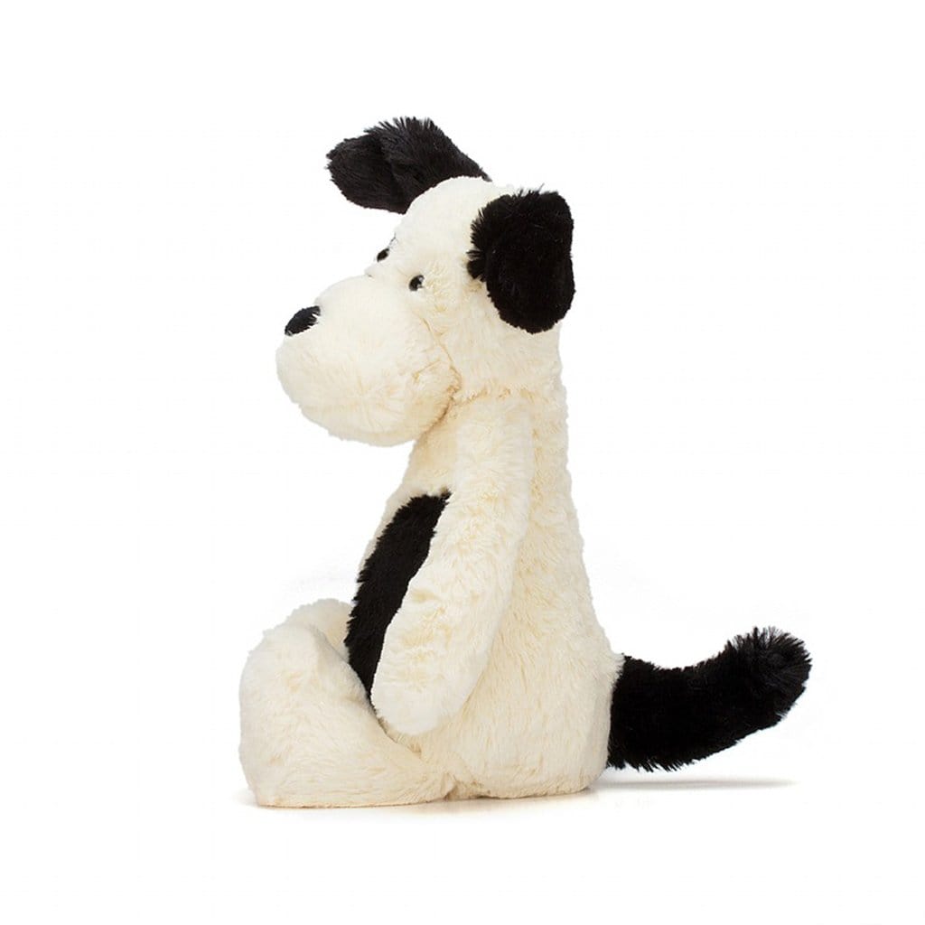 Peluche Jellycat Bashful Black and Cream Puppy, Grande 15 - Imagen 3