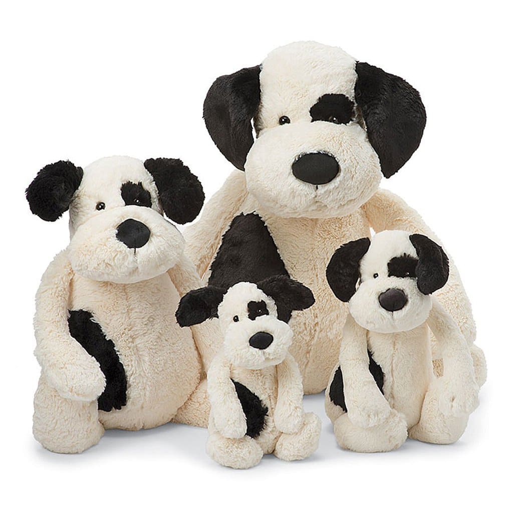 Peluche Jellycat Bashful Black and Cream Puppy, Grande 15 - Imagen 4