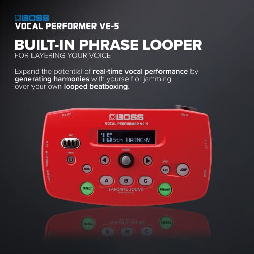 Procesador de Efectos Boss VE-5 Vocal Performer (Rojo) - Imagen 6