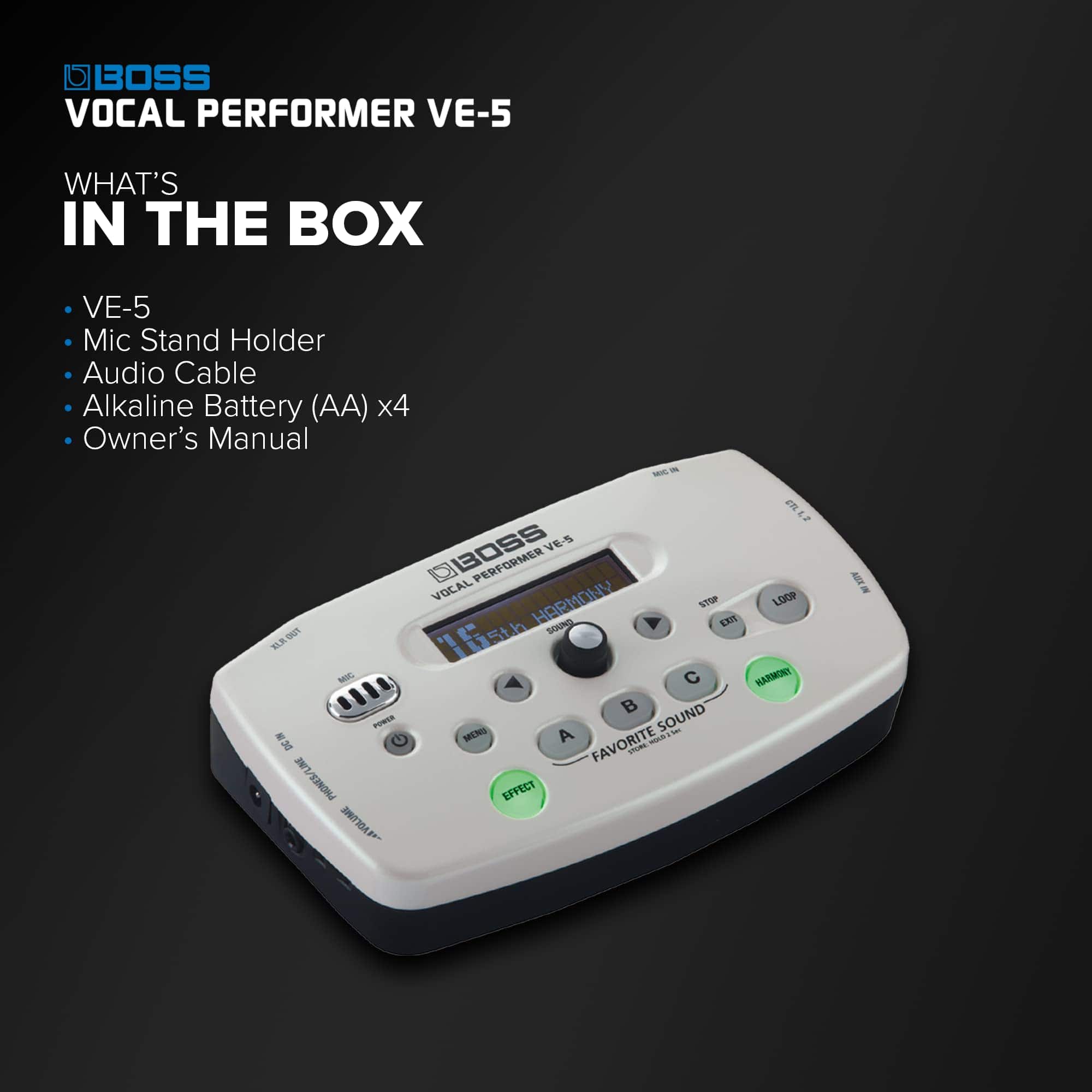 Procesador de Efectos Boss VE-5 Vocal Performer (Rojo) - Imagen 5