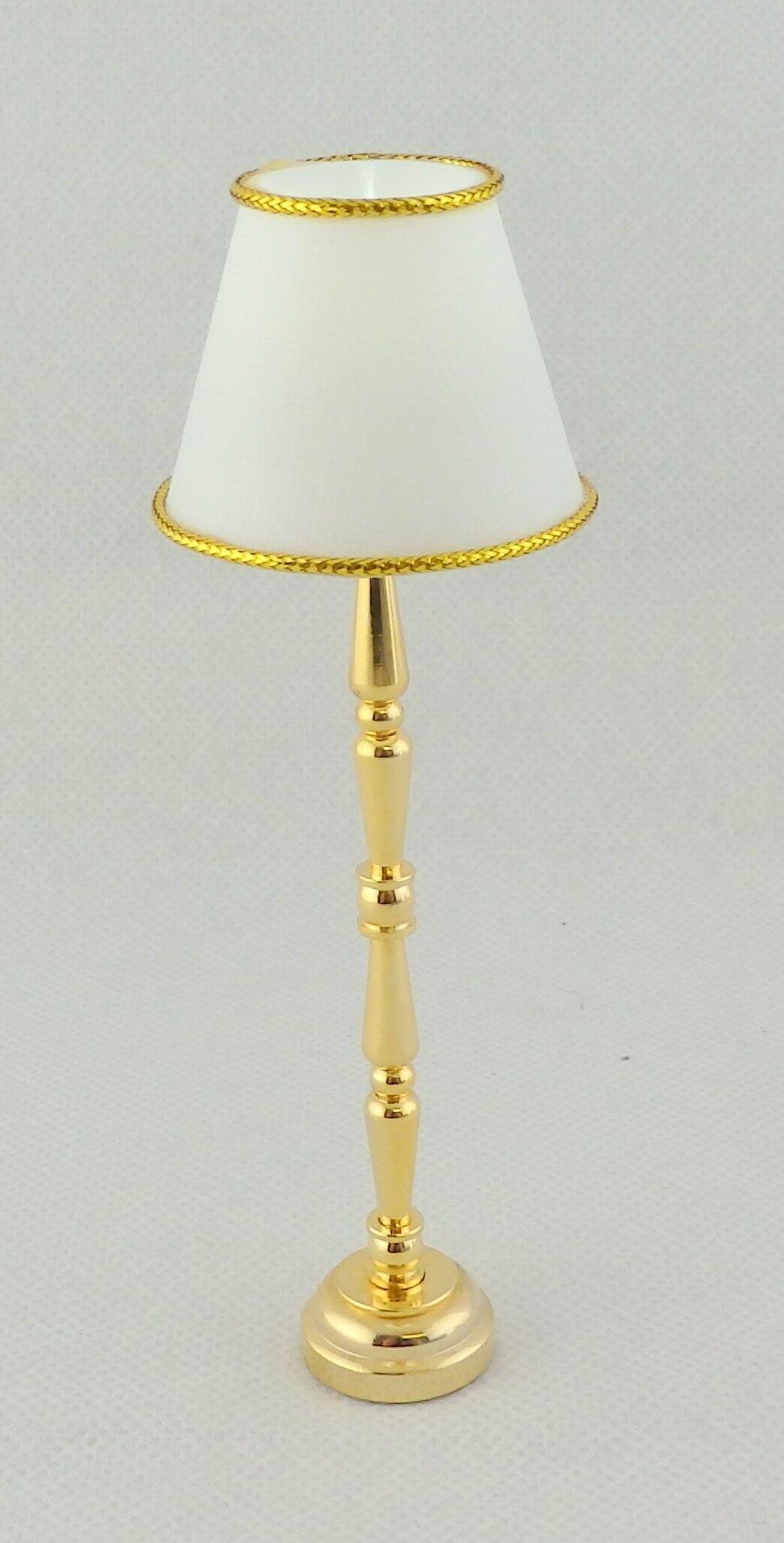 Lámpara de suelo de latón con LED para casas de muñecas - Imagen 3