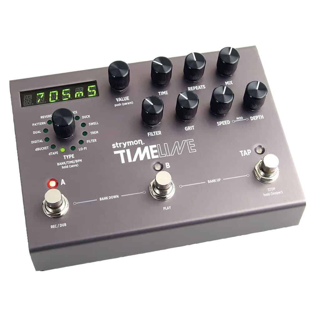 Pedal de delay Strymon TimeLine para guitarra con 12