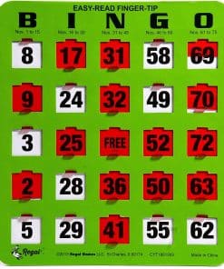 Cartones de Bingo Regal con Ventanas Deslizantes - Verde