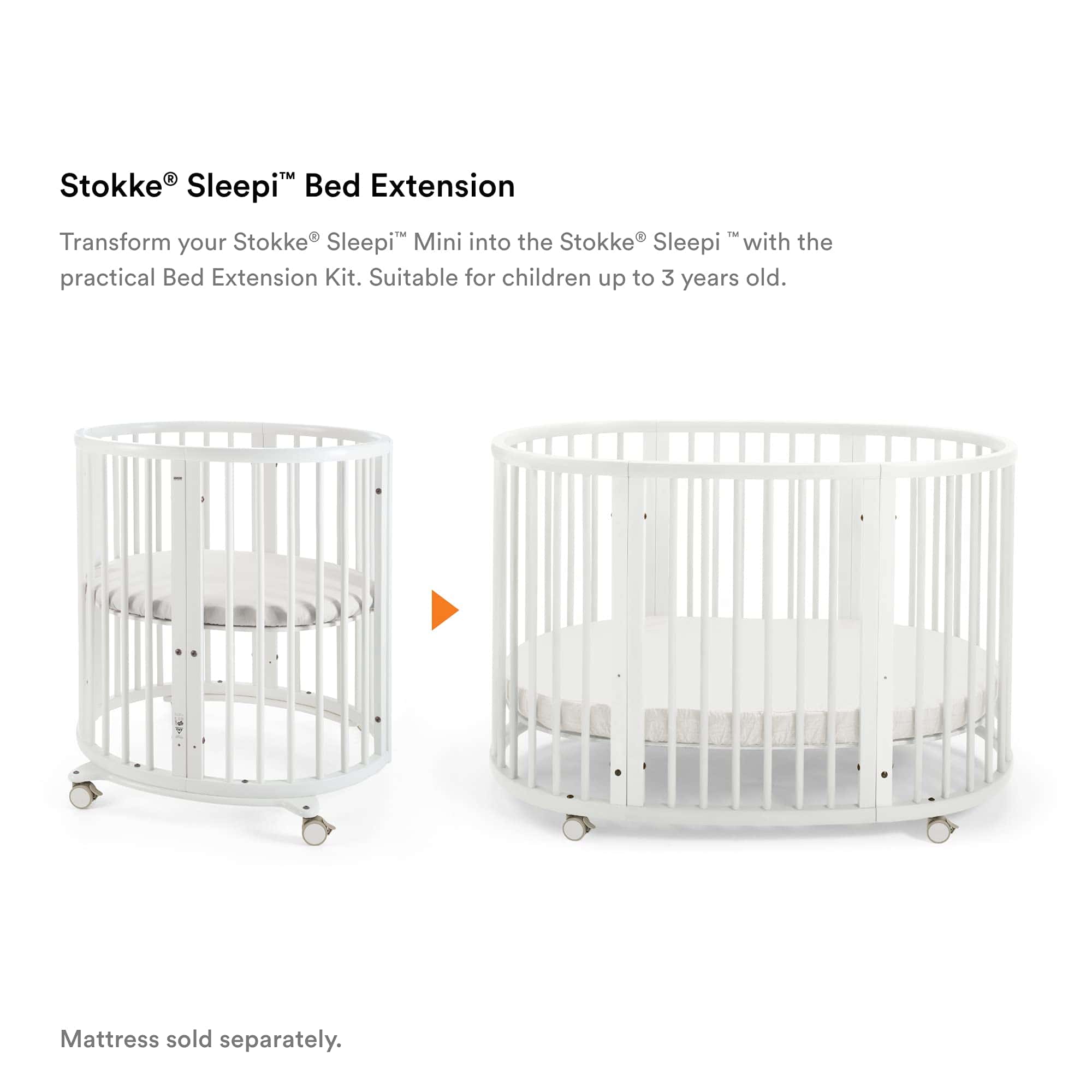 Extensión de Cama Stokke Sleepi, Blanco - Convierte la Mini - Imagen 3