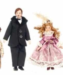 Familia Victoriana de Dollhouse con Criada de Aztec