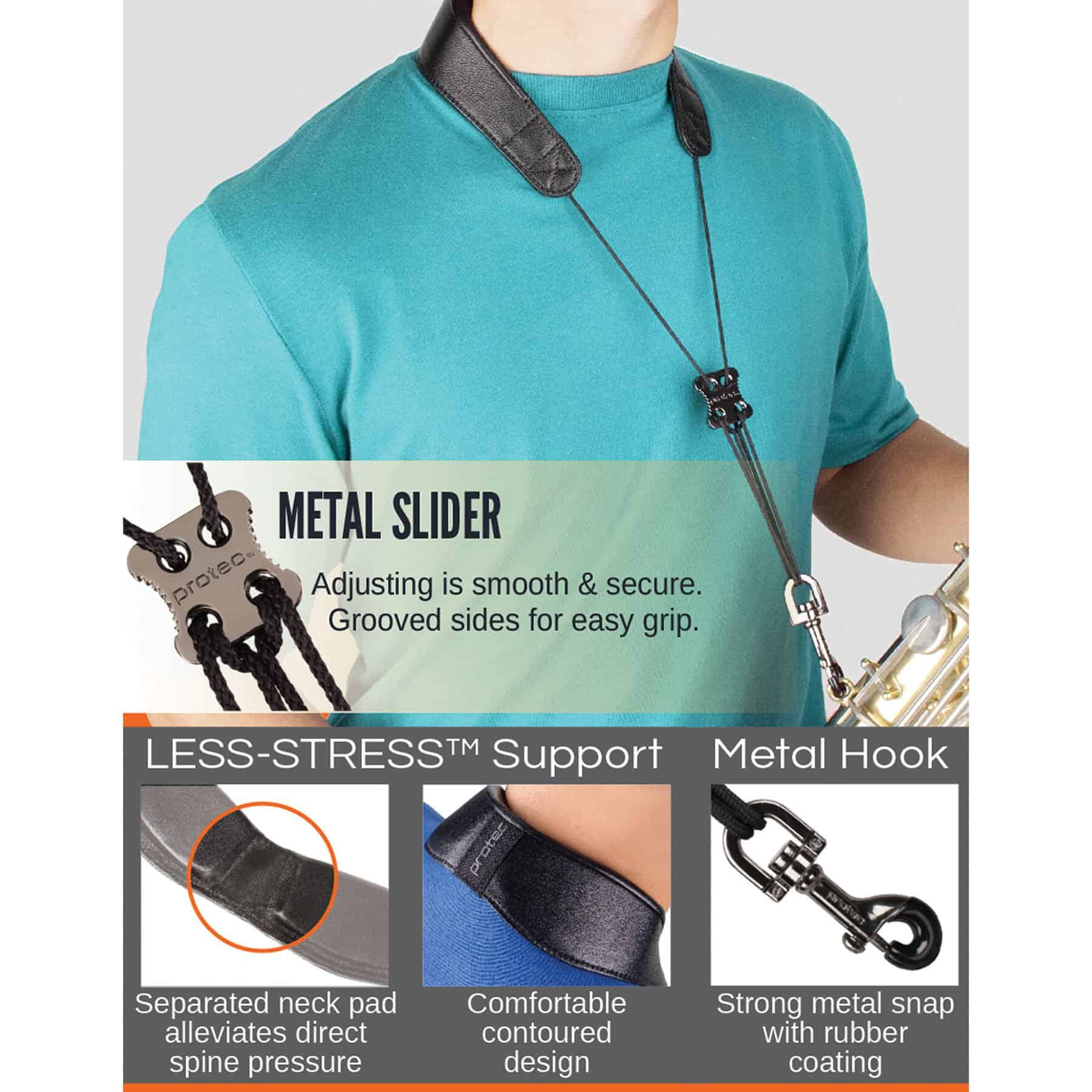 Protec Pro Tec L305M Correa de Cuero para Saxofón de 24 - Imagen 3