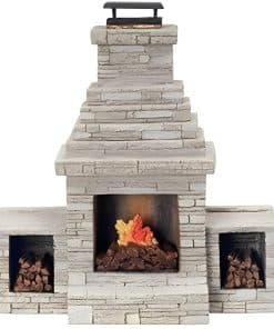 Chimenea Exterior Grande de Casa de Muñecas en Miniatura de