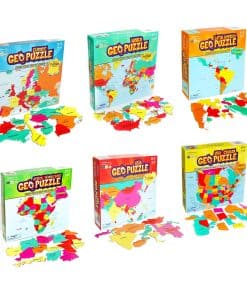 GeoToys GeoPuzzle, Set de 6 rompecabezas de forma de país,