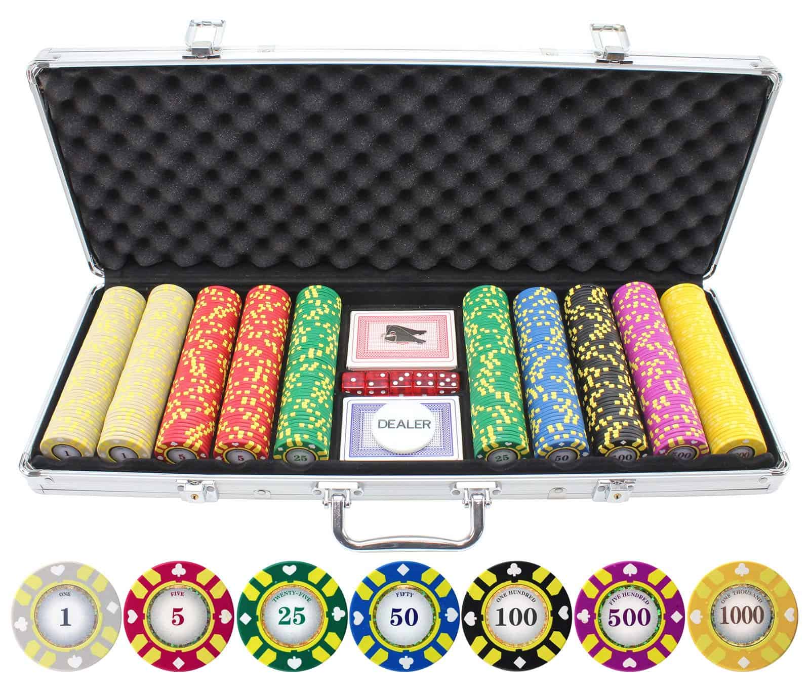 Set de 500 Fichas de Póquer 13.5g Stripe Suited V2
