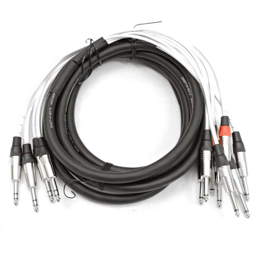 Cable Serpiente de Inserción de 4 Canales 4 TRS a 8 TS - 15