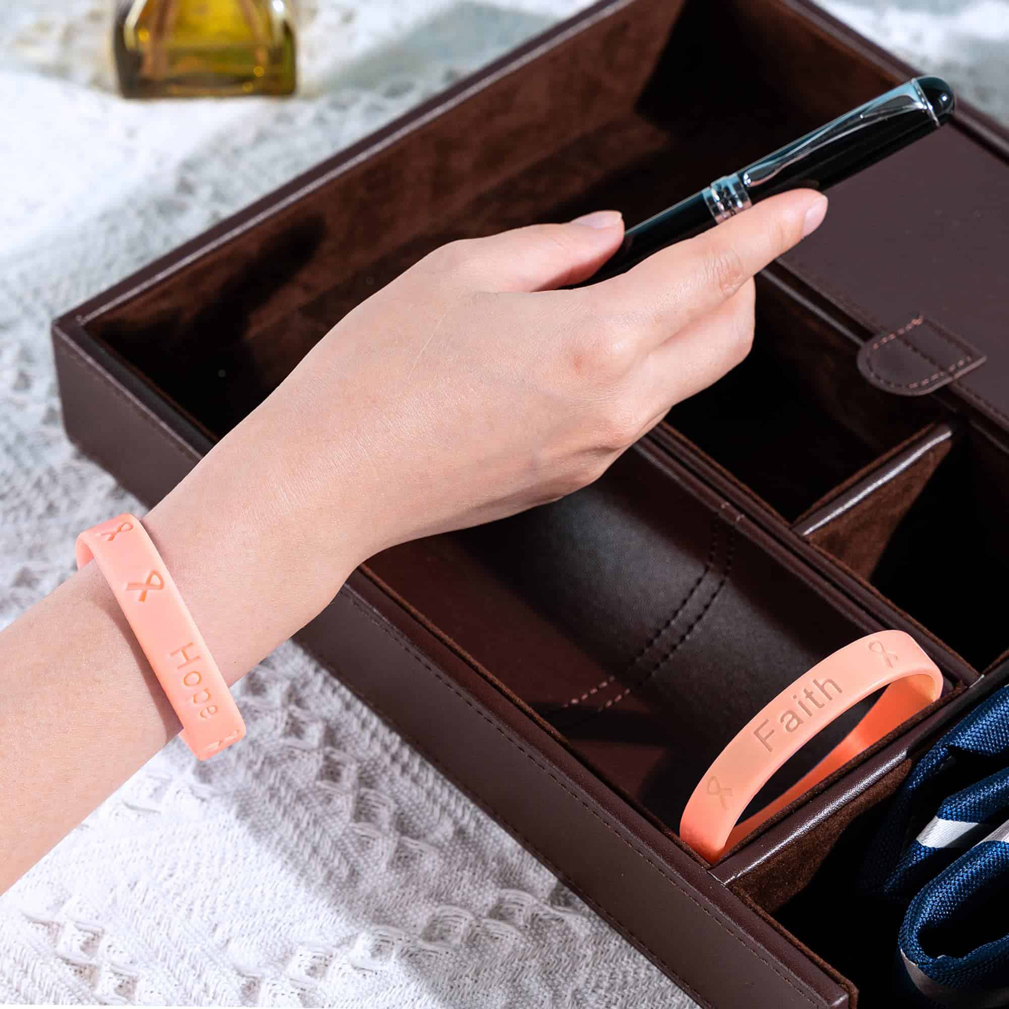 50 Pack Pulseras de Silicona Color Durazno - Pulseras de - Imagen 5