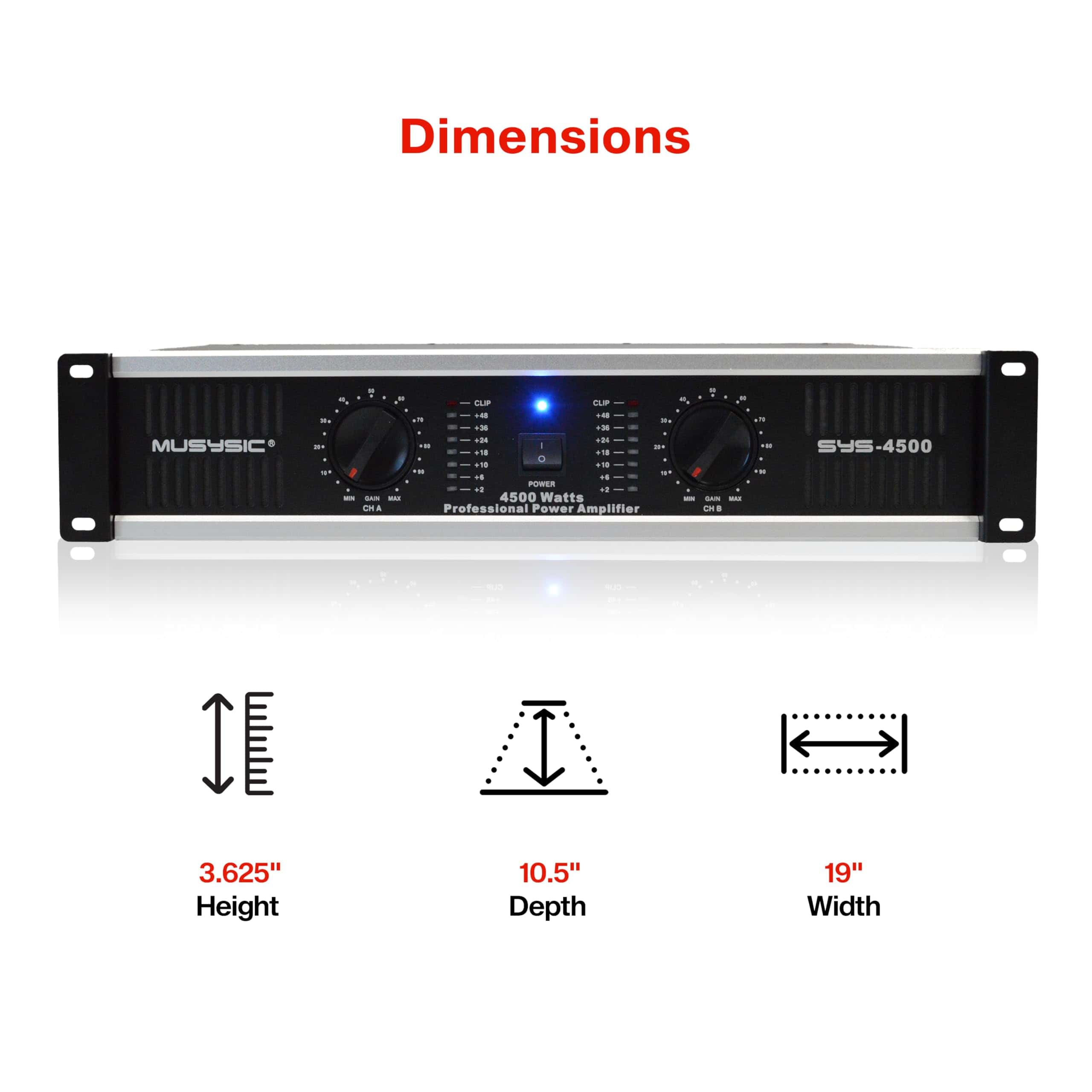 Amplificador de Potencia de 2 Canales MUSYSIC - Sonido sin - Imagen 5