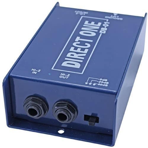 DI Direct Box Pasivo de 1/4" instrumento a XLR balanceado y