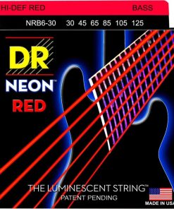 Cuerdas para Bajo de 6 Cuerdas DR Strings Hi-Def NEON Rojo