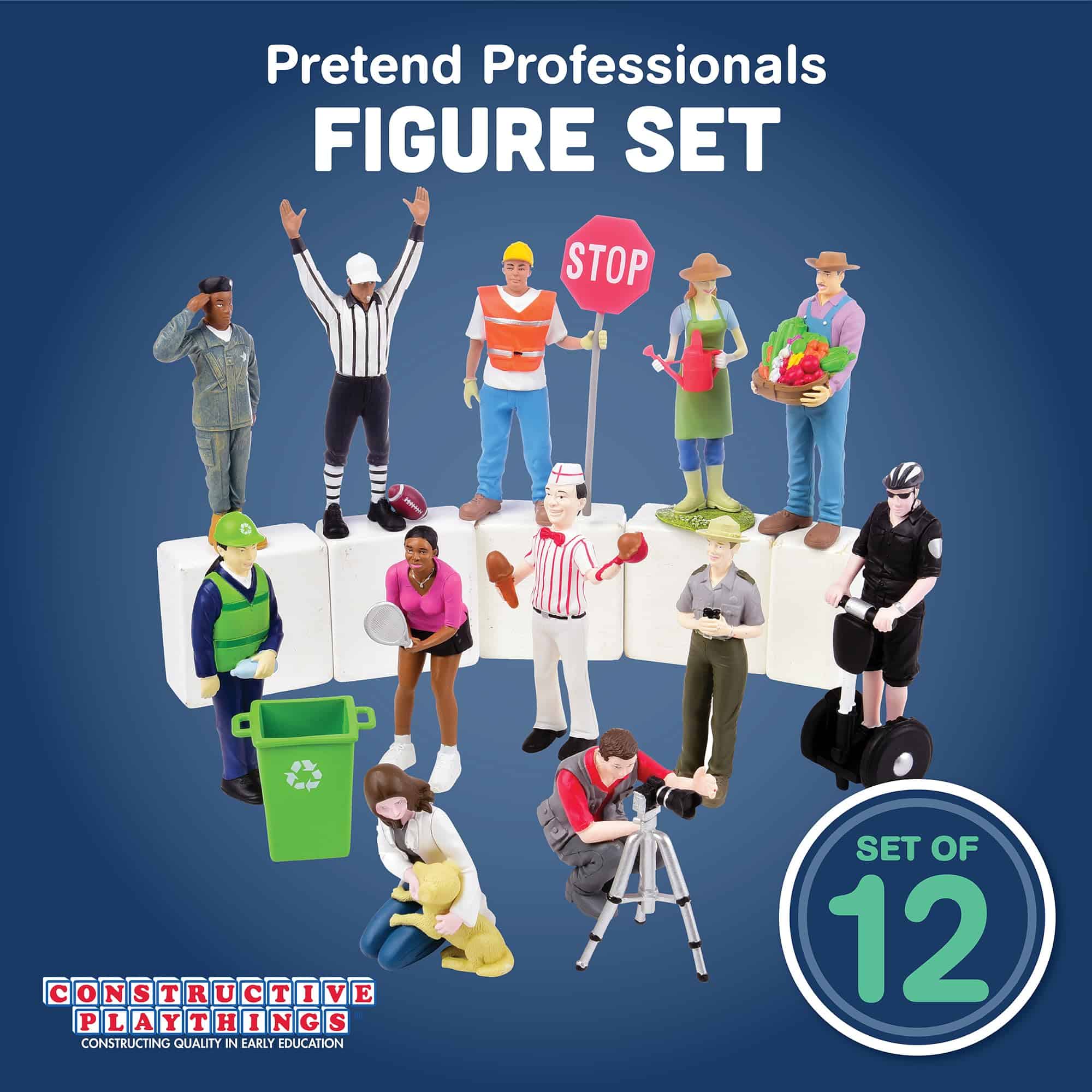Set de 12 Figuras de Juguete de Profesionales Ficticios de - Imagen 3