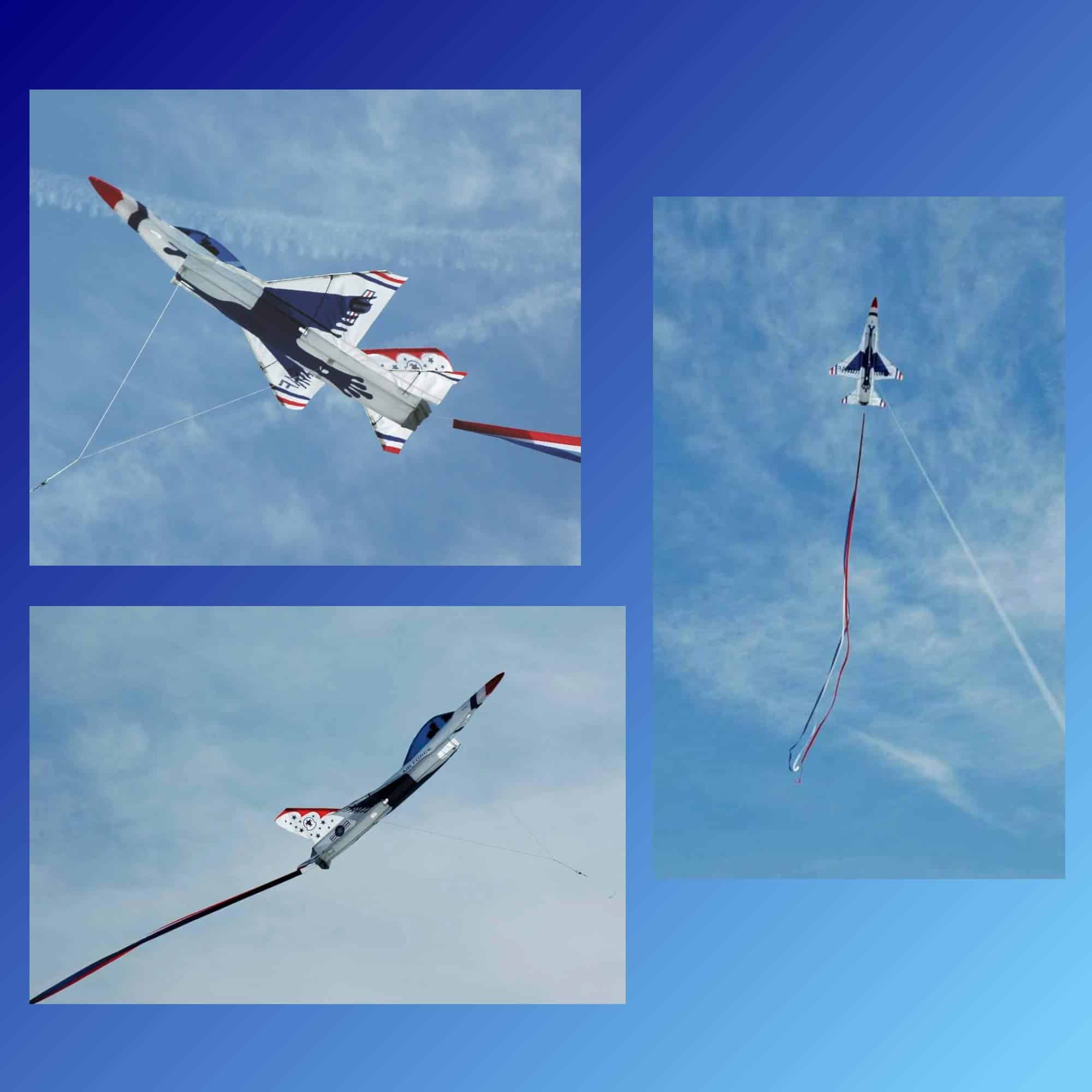 Cometa 3D Jet F16 con diseño Thunderbird de Premier Kites | - Imagen 7