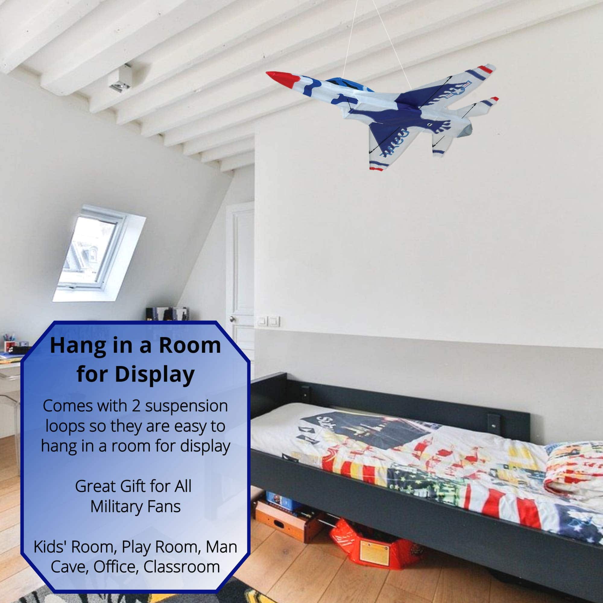 Cometa 3D Jet F16 con diseño Thunderbird de Premier Kites | - Imagen 5