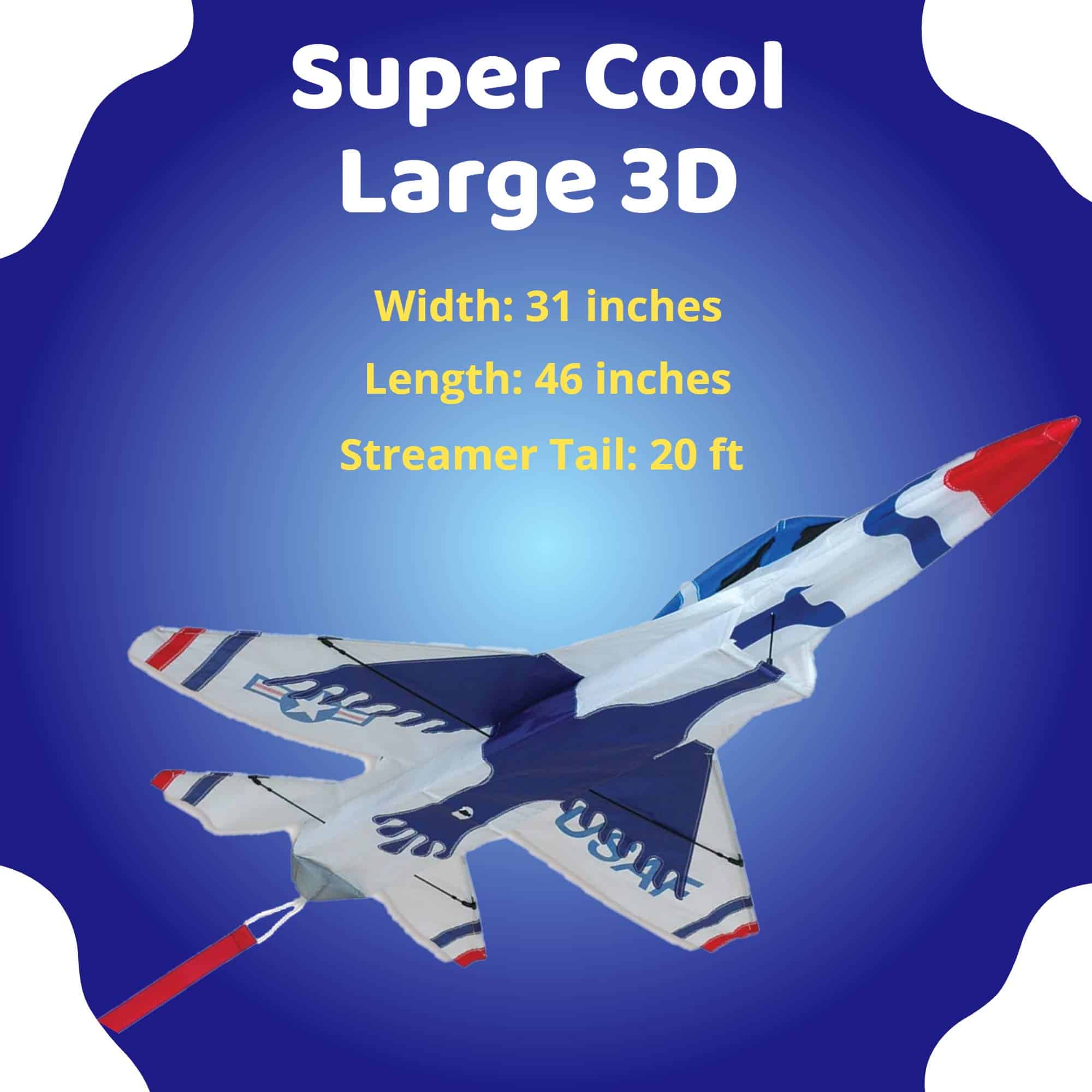 Cometa 3D Jet F16 con diseño Thunderbird de Premier Kites | - Imagen 8