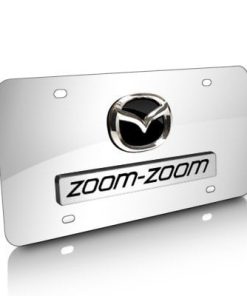 Placa de matrícula de acero inoxidable cromado con logo 3D