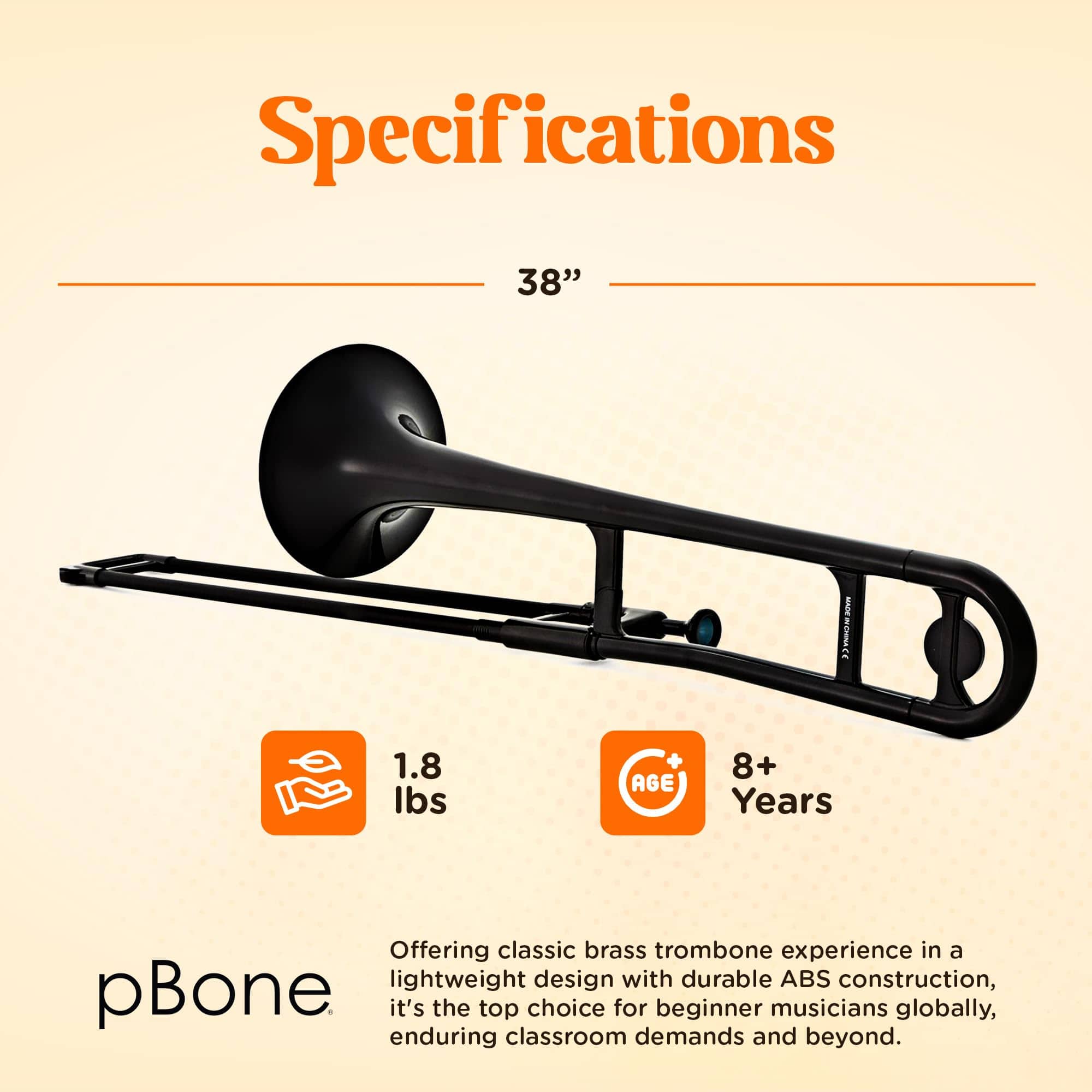 Trombón de plástico pBone PINSTRUMENTS - Boquillas y Bolsa - Imagen 5
