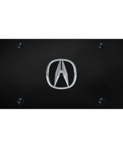 Placa de Matrícula Negra Oficial con Logo de Acura Cromado