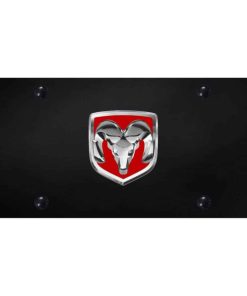 Marco de placa de matrícula delantera con logotipo rojo de