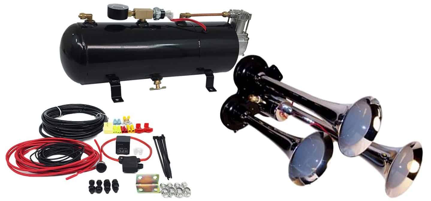 Kit de Tren de 3 Trompetas Air Horn - Sistema de Aire 110