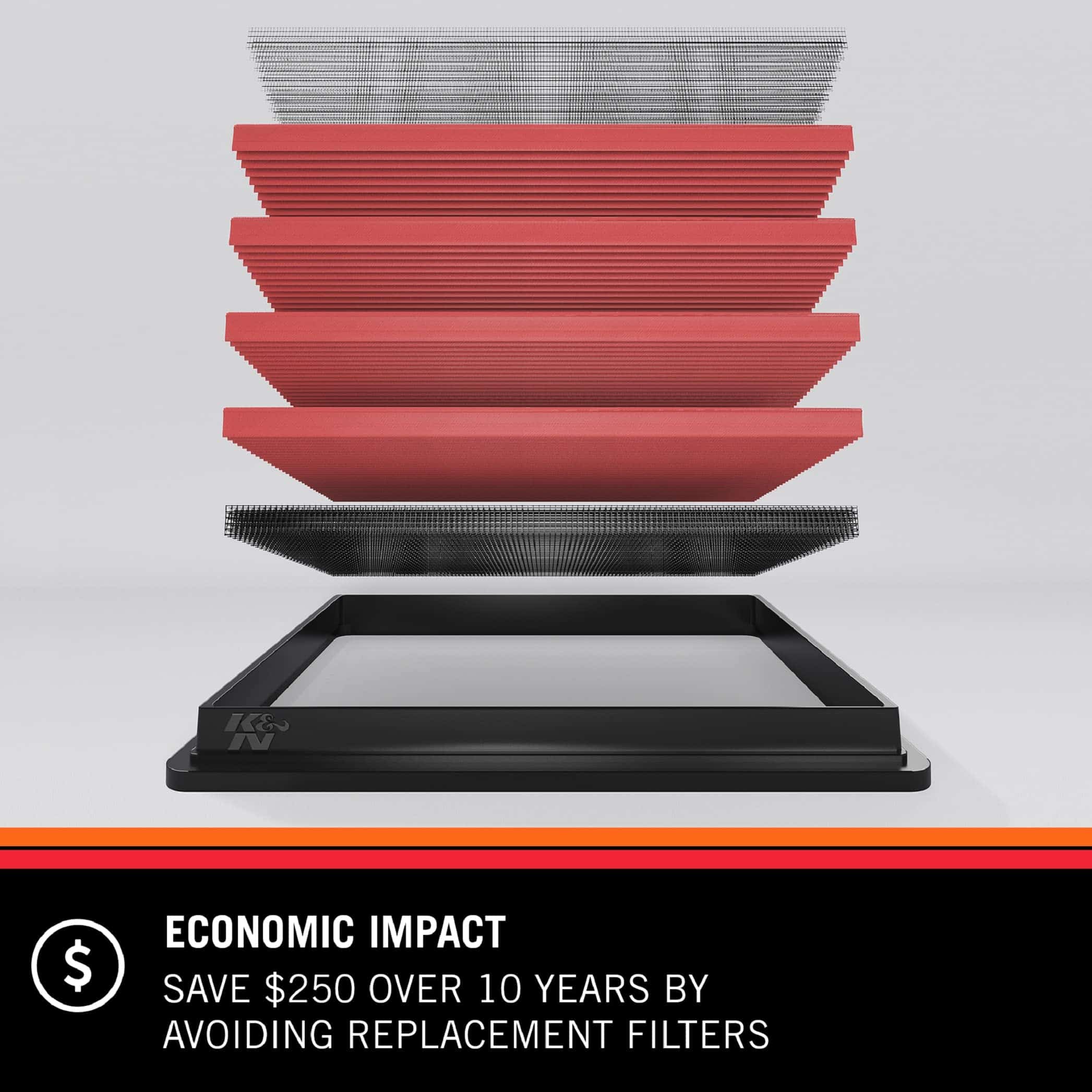 Filtro de aire del motor K&N: Alto rendimiento, Premium, - Imagen 4