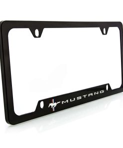 Porta placas de licencia grabado con logo del Ford Mustang