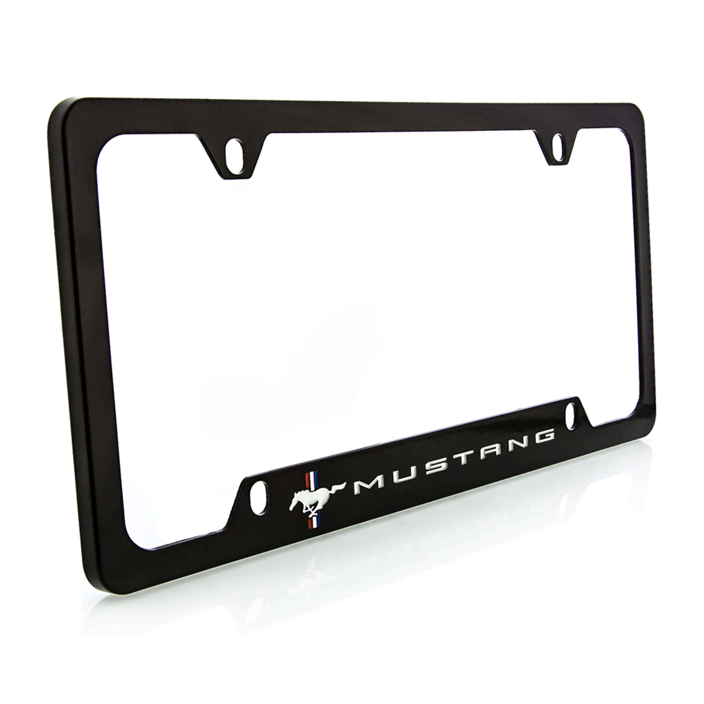 Porta placas de licencia grabado con logo del Ford Mustang
