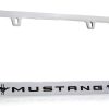 Portaplacas de metal cromado con logo de Ford Mustang Pony