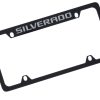 Portaplacas de metal negro recubierto para Chevrolet