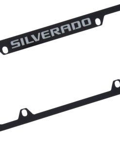 Portaplacas de metal negro recubierto para Chevrolet
