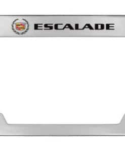 Portaplacas de metal cromado con logotipo grabado de