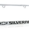 Porta Placas Chevrolet Silverado de Metal Cromado Porta