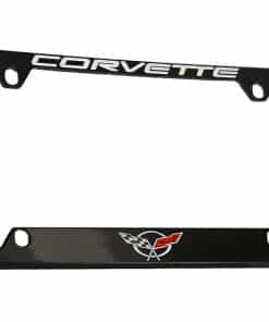 Marco de placa de matrícula grabado en metal negro