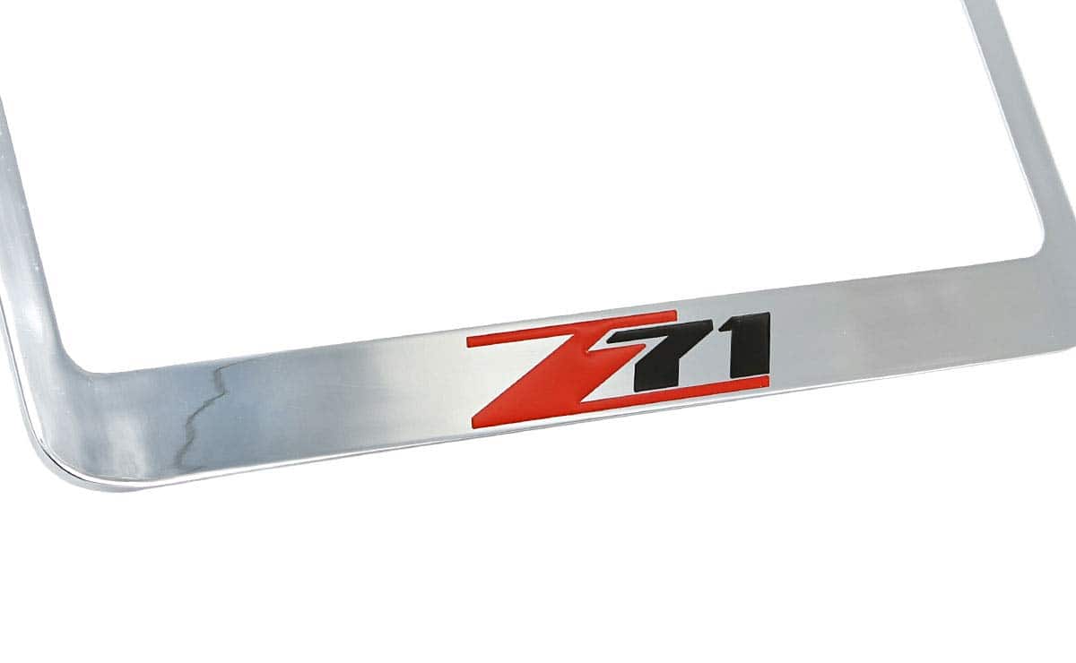 Portaplacas de Chevrolet Z71 (2 Agujeros / Latón, Cromado / - Imagen 3