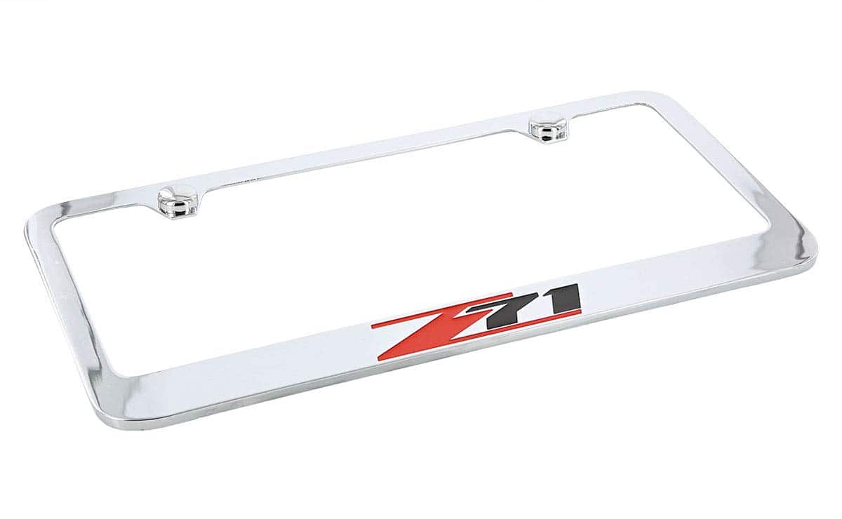 Portaplacas de Chevrolet Z71 (2 Agujeros / Latón, Cromado / - Imagen 4
