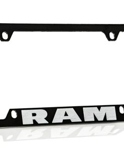 Porta Placa de Metal Negro para Dodge Ram Grabadod con