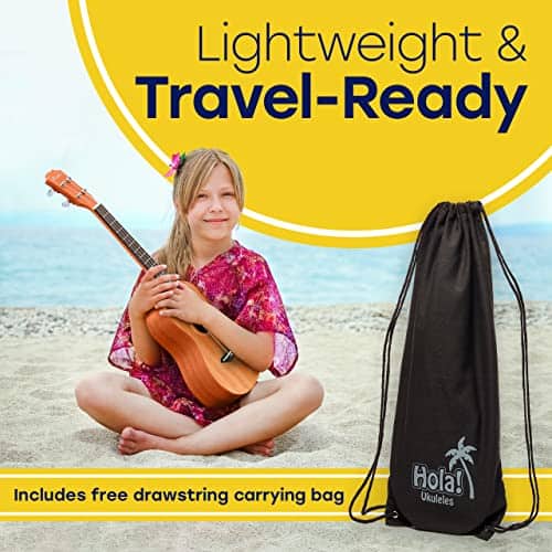 Hola! Music HM-21BK Soprano Ukulele Bundle with Canvas Tote - Imagen 6