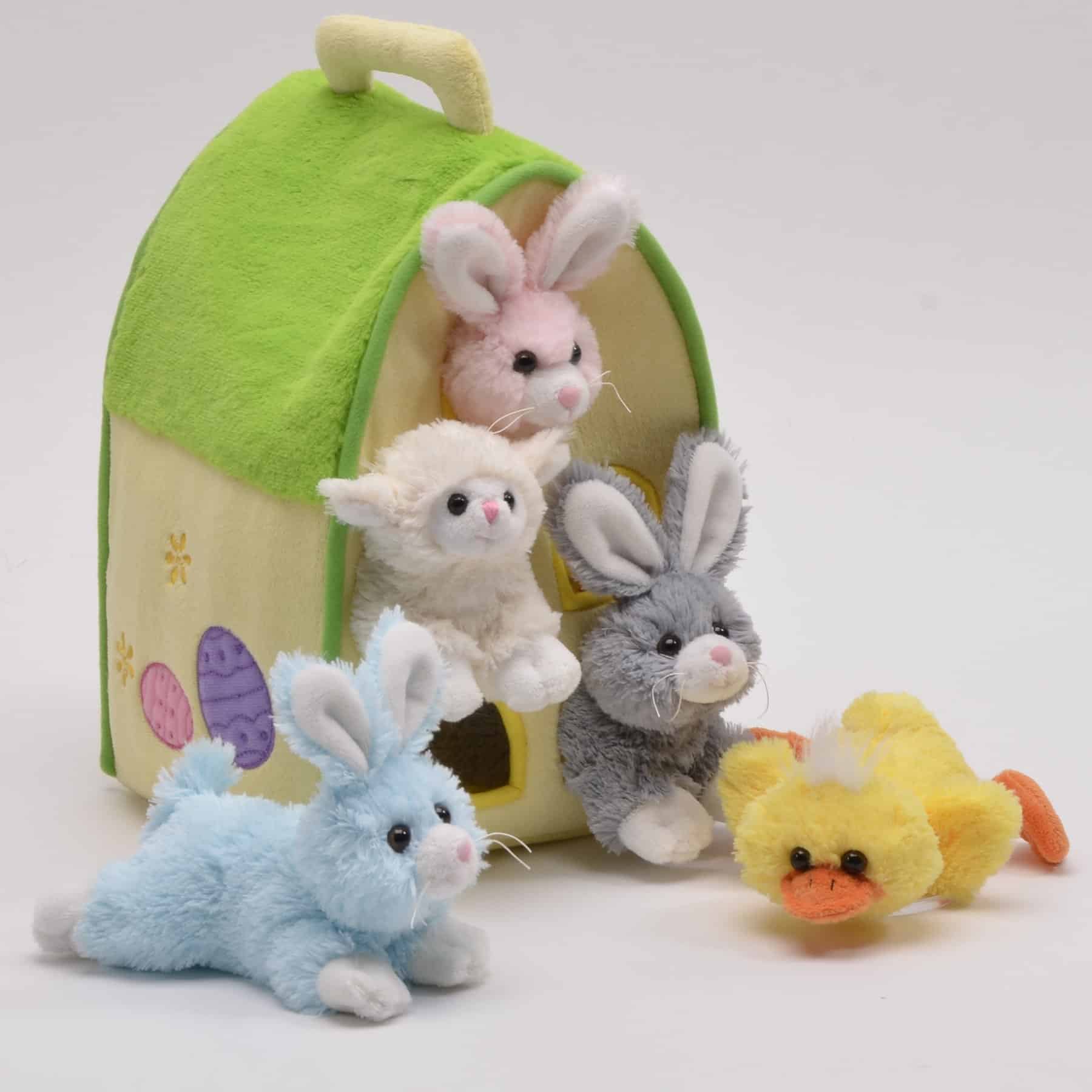 Set de Casa de Juego de Peluche de Animales de Pascua