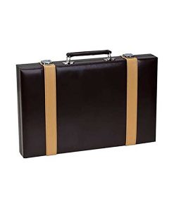 Juego de Backgammon de 15" en Estuche de Cuero Sintético